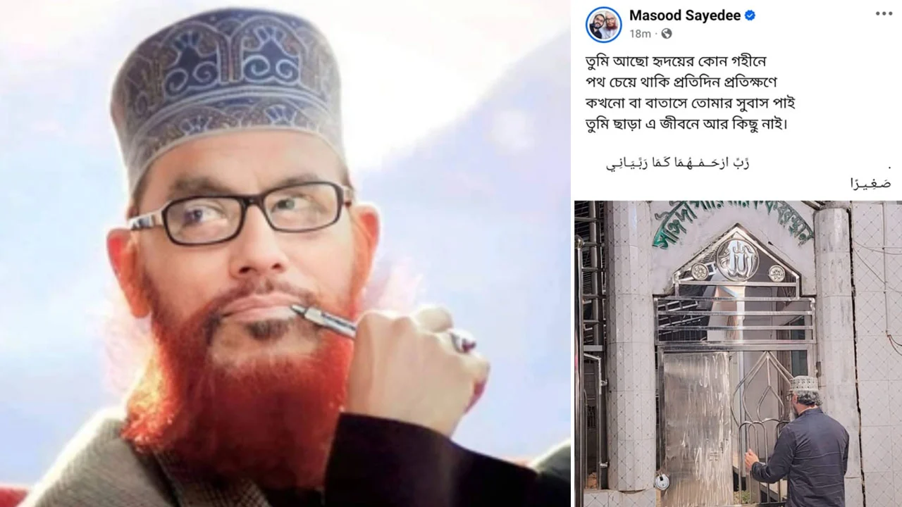 বাবাকে স্মরণ করে আবেগঘন স্ট্যাটাস দিলেন সংসদ সদস্য মাসুদ সাঈদী