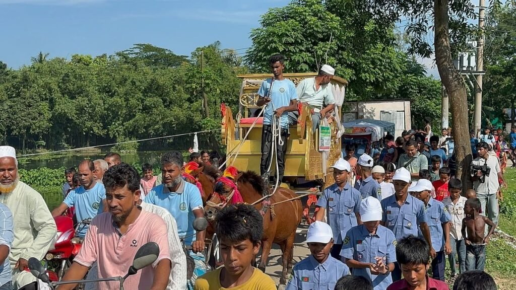 ঘোড়ার গাড়িতে রাজকীয় বিদায়: ৩৯ বছরের শিক্ষকতা জীবনের ইতি টানলেন জোৎস্না আরা