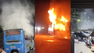 রাজধানীতে সিরিজ ককটেল বিস্ফোরণ ও বাসে অগ্নিকাণ্ড